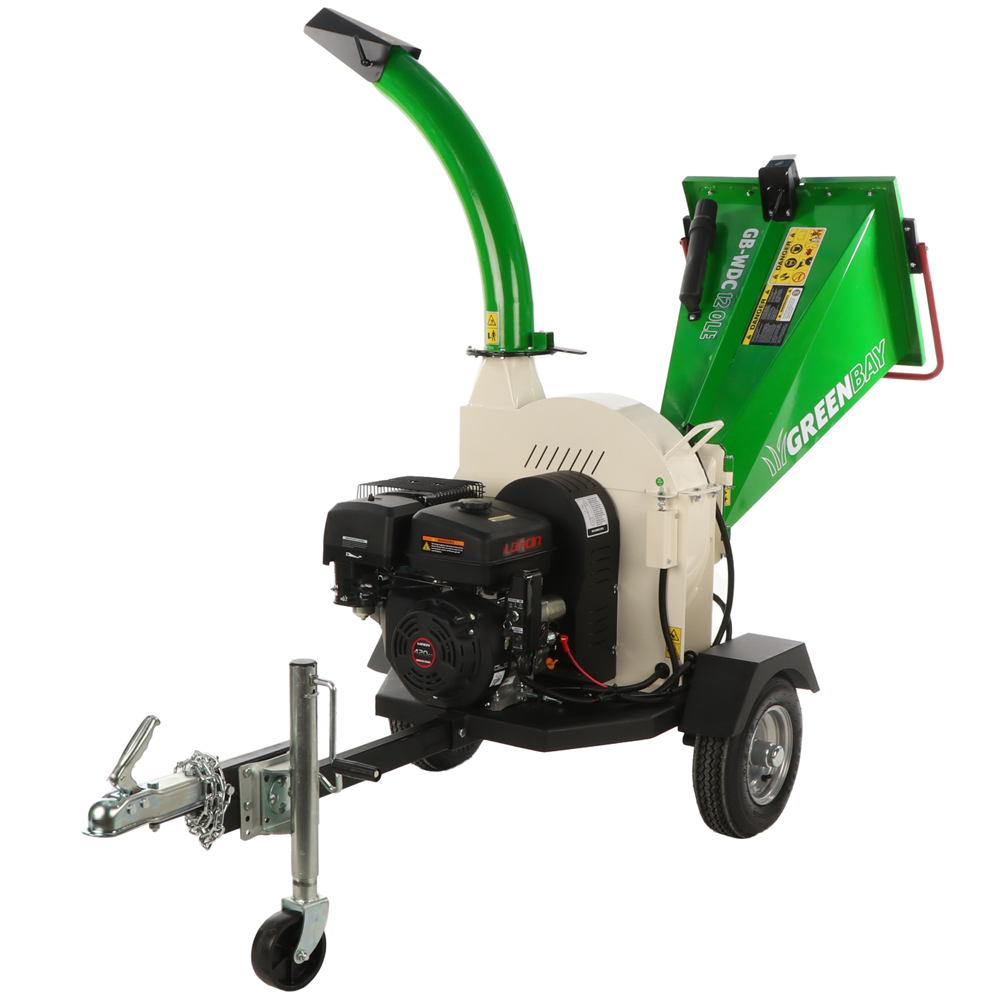 greenbay gb wdc 120 le profi häcksler mit benzinmotor loncin g420fd mit 15 ps