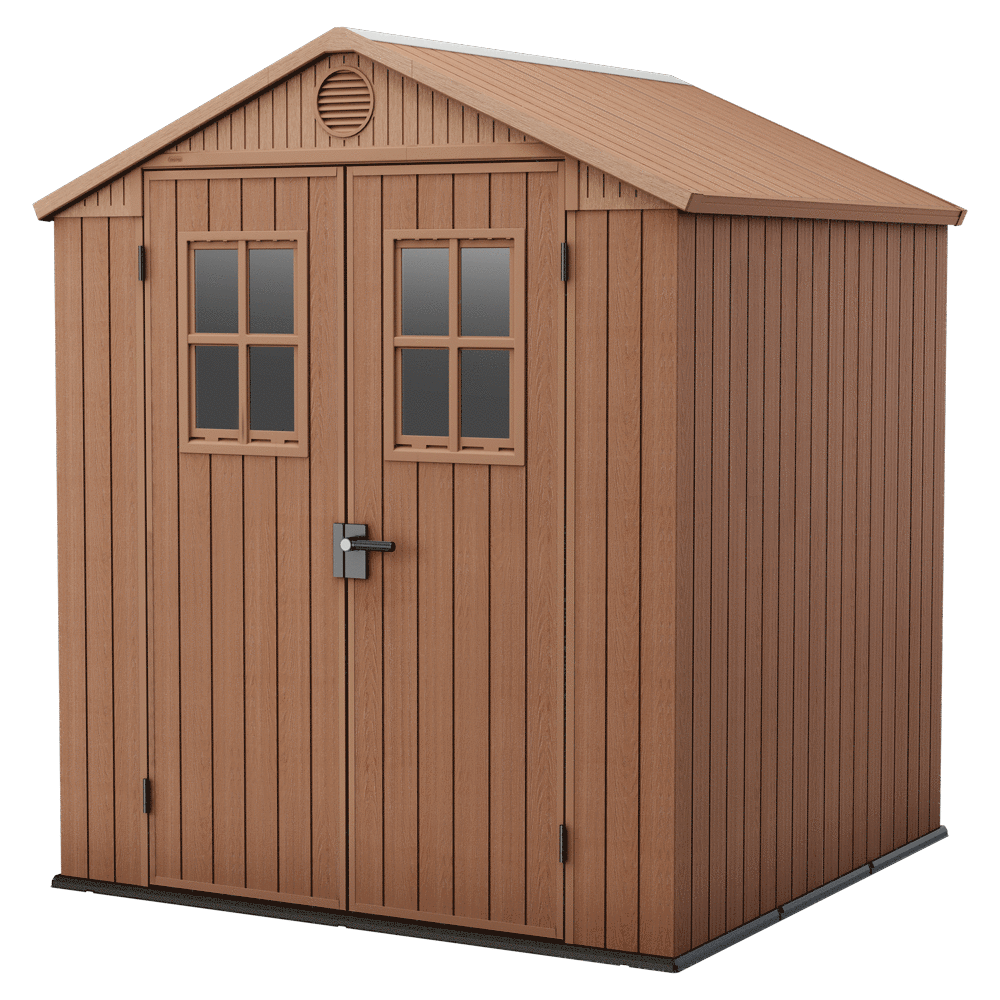 keter darwin braun gartenhaus mit frontfenstern 190x183x221 cm
