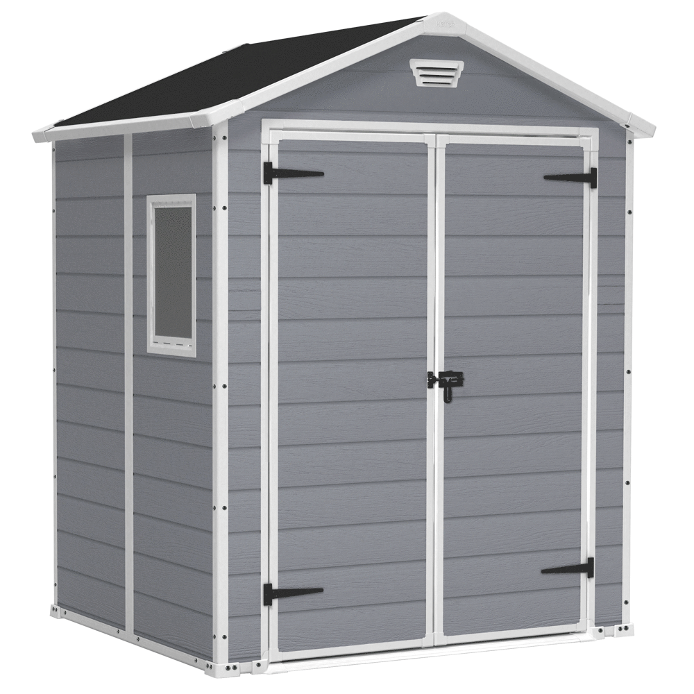 keter manor grau gartenhaus mit seitenfenster 185x152x226 cm