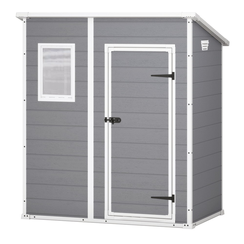 keter manor pent grau gartenhaus mit seitenfenster 183.5x111x200.5 cm
