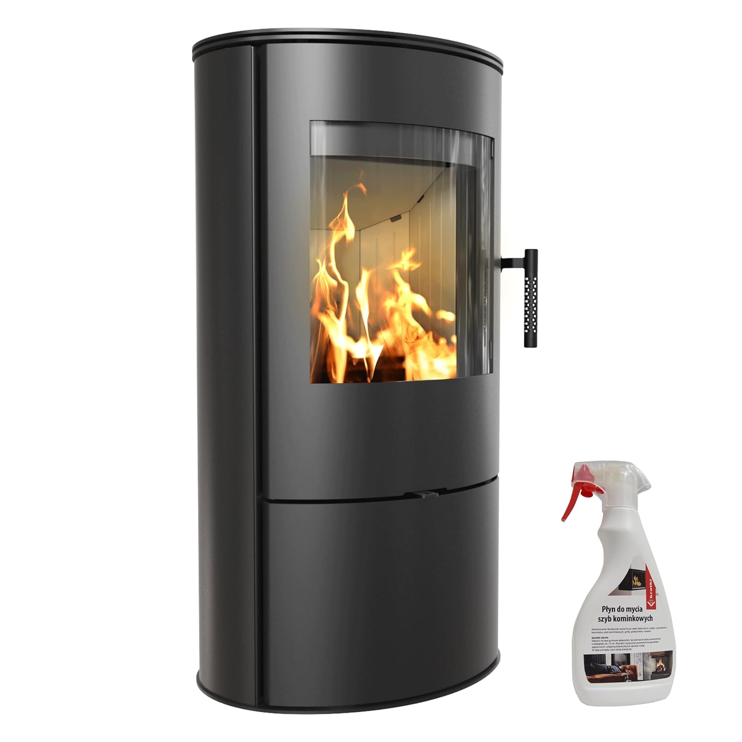 KRATKI Kaminofen aus stahl ROLLO bereit Satz Ø 150 7 kW mit Raumluftunabhängig