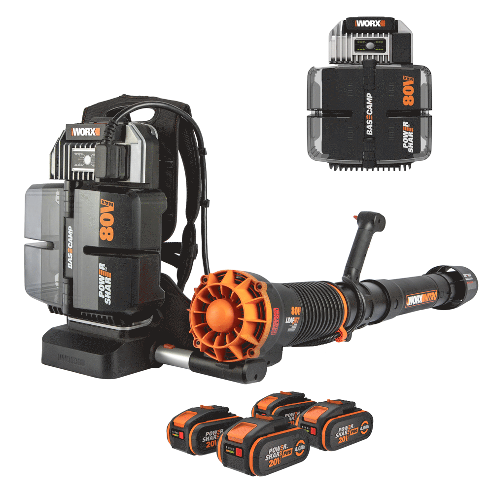 worx nitro wg572e rückentragbarer akku laubbläser 4x20v/4ah