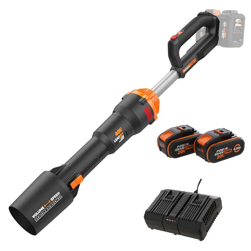 worx nitro wg585e akku laubbläser 2x20v/4ah